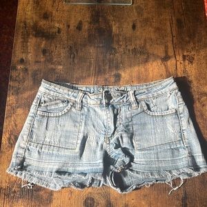 Industrial Cotton Factory Distressed and Frayed (cut-off) Denim Shorts Size 3